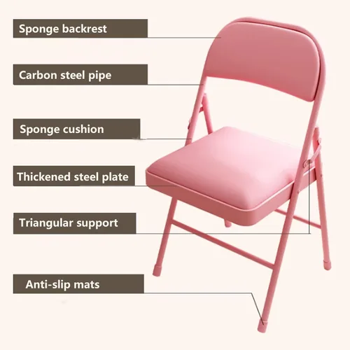 Vista 4 de Folding Chairs with Padded Seats - Portable Stackable Commercial Seating for Indoor and Outdoor Events, Weddings, Offices, Kitchens, and Dining