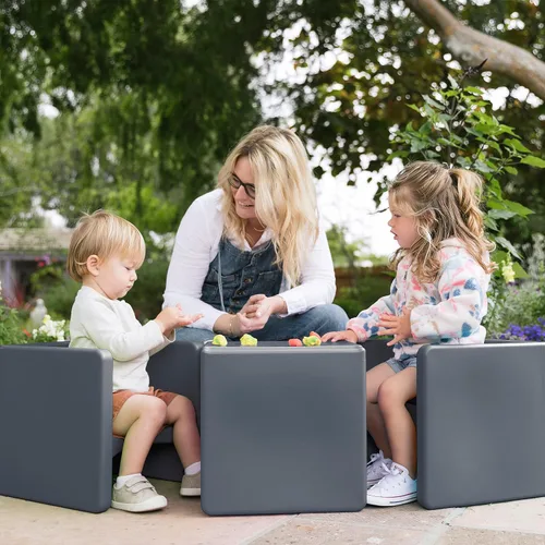 Vista 103 de ECR4Kids Tri-Me 3 en 1 silla cubo, muebles para niños, color azul polvo