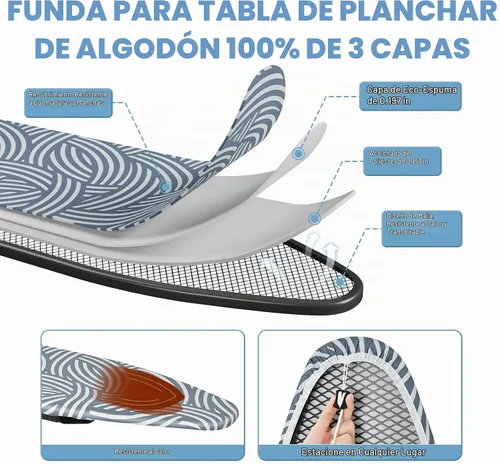 Vista 4 de KINGBOARD Tabla de planchar para colgar sobre la puerta, tabla de planchar colgante con soporte para plancha, 36" x 12" tabla de planchar compacta