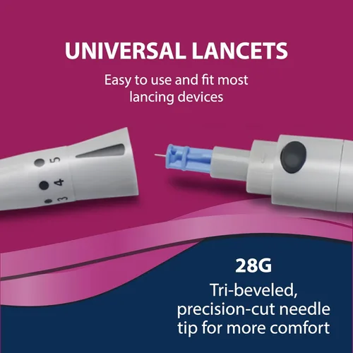 Vista 3 de TRUEplus Paquete de lancetas de seguridad de un solo uso, 300 lancetas de sangre (estériles, 0.99 oz, 1.6 in), libro de registro TRUEplus