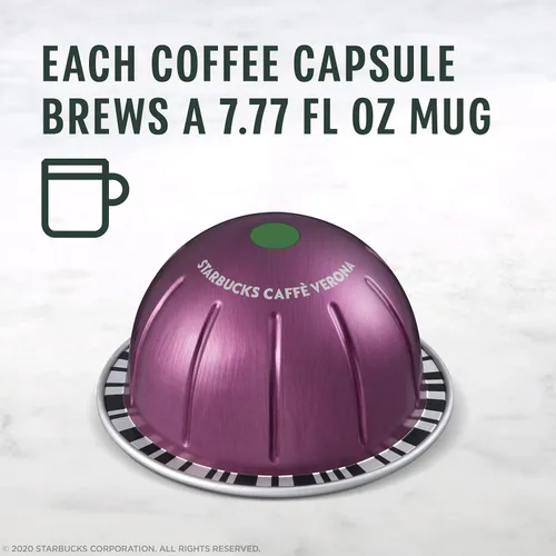 Vista 5 de Starbucks by Nespresso Vertuo, Café tostado oscuro Caffè Verona, 32 cápsulas de café, prepara 7.8 onzas.