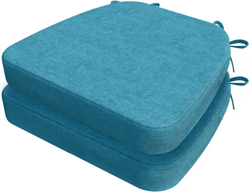 Vista 130 de AAAAAcessories - Cojines para silla en forma de D, 2" de espesor, almohadillas para sillas de comedor con lazos y removibles, cubierta lavable a