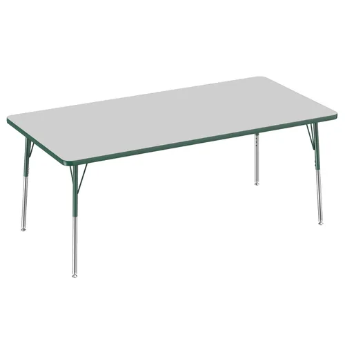 Vista 34 de FDP - Mesa rectangular para actividades escolares y de oficina (24 x 36 pulgadas), patas estándar con deslizadores giratorios, altura ajustable