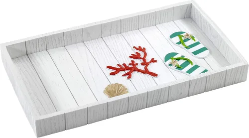 Vista 8 de Avanti Linens - Funda para caja de pañuelos, decoración de baño inspirada en la playa (colección Beach Mode)