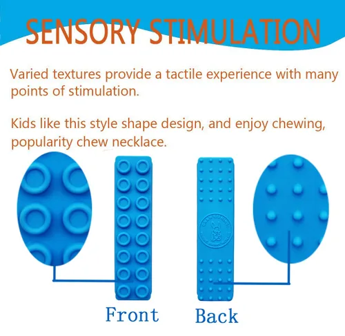 Vista 6 de Collar masticable para niños con autismo, TDAH, SPD, masticación, motor oral