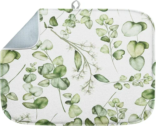 Vista 23 de Sanwarm Alfombrilla absorbente para secar platos, almohadilla de microfibra amarilla linda con diseño de abejas para mostrador de cocina, decoración