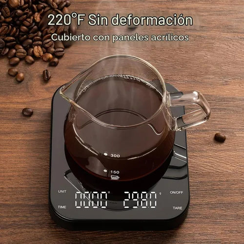 Vista 7 de Meilen Mini báscula de café espresso con temporizador, precisión de 0.00 oz, recargable por USB, 6 unidades de peso, báscula digital de 4.4 lbs