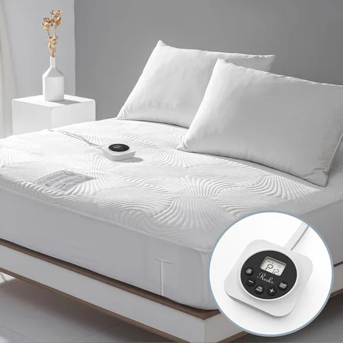 Vista 13 de Protector de colchón eléctrico con calefacción MINI de tamaño Twin - Calentador de cama con funciones de memoria y precalentamiento, 12