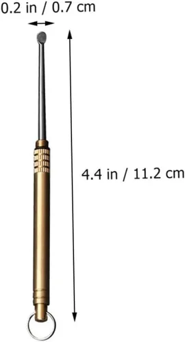 Vista 7 de 3 unidades de cucharas de aleación de titanio para tapones para los oídos para limpiadores de oídos, accesorios de limpieza, herramientas de acero