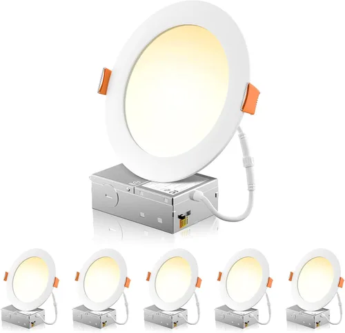 Vista 12 de FREELICHT Paquete de 6 luces de techo empotrables LED ultrafinas 5CCT de 4 pulgadas con caja de conexiones, 2700K/3000K/3500K/4000K/5000K