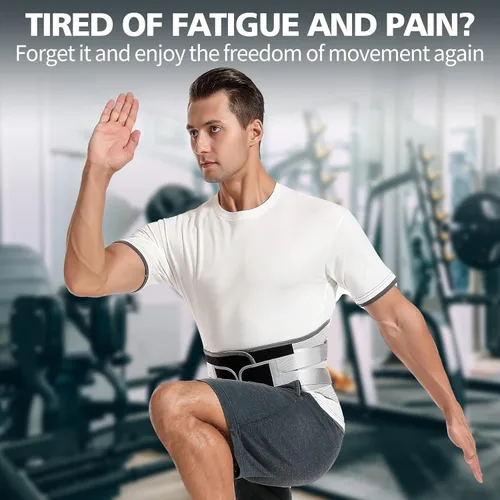 Vista 4 de Fajas para la espalda para alivio del dolor lumbar con placa de soporte grande, cinturón de soporte para la espalda transpirable