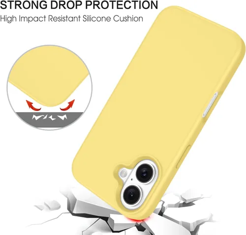Vista 397 de GUAGUA Funda compatible con iPhone 17 Pro Max de 6.9 pulgadas, silicona líquida, goma de gel suave, delgada, forro de microfibra delgada