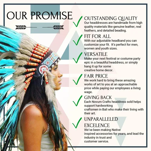 Vista 6 de Novum Crafts Feather Headdress Native American Indian Inspired Choose