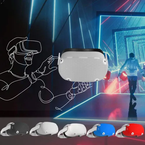 Vista 7 de MASiKEN VR Shell Front Face Protector Cover for Oculus Quest 2,VR Headset Protective Skin, Anti Scratch, Anti Dust, Anti Shock, Front Face Cover