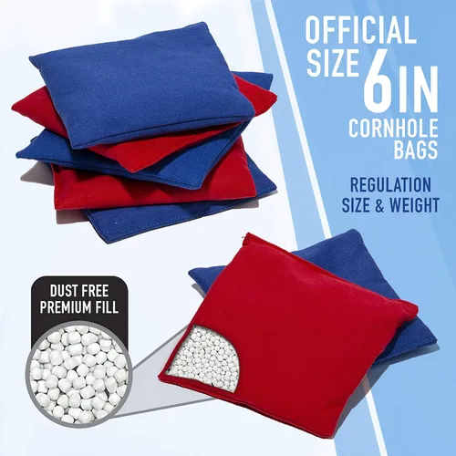 Vista 5 de Franklin Sports Cornhole Game Sets - Portable Cornhole Boards + Bean Bags - (2) Cornhole Boards + (8) Bean Bags Included - Perfect Beach + Lawn