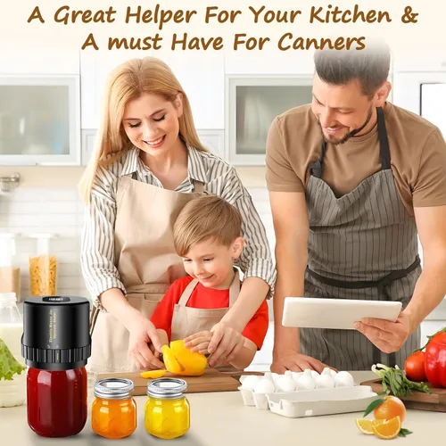 Vista 4 de Sellador al vacío eléctrico de tarros de masón: sellador al vacío para tarros de cristal con un clic de inicio y parada, se utiliza