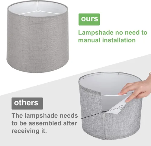 Vista 9 de PARTPHONER Juego de 2 lámparas de mesa con control táctil con puertos de carga USB duales, lámparas de escritorio, regulables de 3 vías, modernas