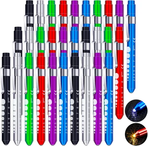 Vista 13 de Nuanchu 10 lámparas de pluma para enfermera, luz LED reutilizable con calibre de pupila, enfermeras, alfiler de luz para antorcha, estudiantes