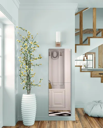 Vista 2 de Espejo de pared irrompible de longitud completa, espejos para dormitorio, espejo sobre la puerta, 2 piezas de 24 x 14 pulgadas, acrílico