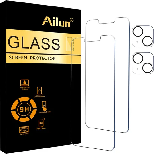 Vista 10 de Ailun Paquete de 2 protectores de pantalla para iPhone 12 Pro Max [6.7 pulgadas] + 2 protectores de lente de cámara, película de vidrio templado