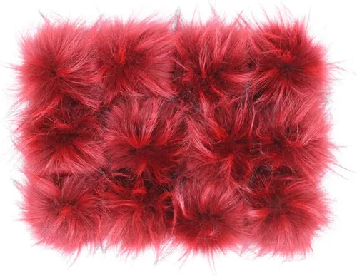 Vista 8 de 12 pompones de piel de mapache sintético para hacer tú mismo, pompón esponjoso para tejer sombrero, accesorios de bricolaje de 4.3 pulgadas