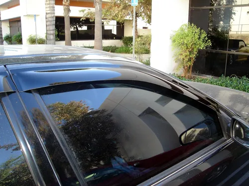 Vista 4 de Tuningpros Visera de ventana compatible con Porsche Cayenna 2003-2010, DGWV2-734 Deflector de montaje exterior, protector de lluvia de humo oscuro
