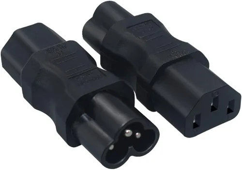 Vista 4 de Adaptador C6 a C13 Compatible con laptops, impresoras, monitores Convertidor de corriente CA de 10 A 250 V