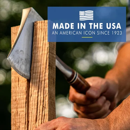 Vista 6 de Estwing Sportsman's Axe - Hacha de camping de 14 pulgadas con construcción de acero forjado y agarre de cuero genuino - E24A