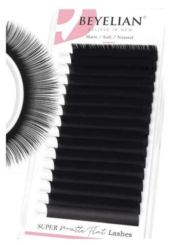 Vista 13 de BEYELIAN Extensión de Pestañas Planas, Extensiones de Pestañas Elípticas 0.20 D Rizo 13mm 16 Filas, Suministros de Extensiones de Pestañas