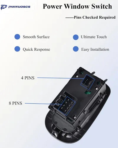 Vista 3 de Interruptor de Ventana de Puerta Compatible con Ford Transit MK8 Custom 2014-2019 Interruptor de Ventana Eléctrica Lado del Conductor GK2T14A132CA