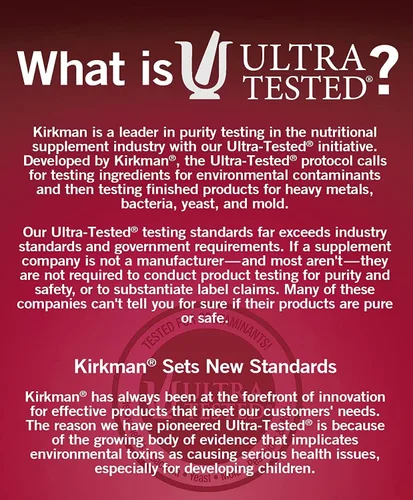 Vista 4 de Kirkman - Acetil L-Carnitina 250 mg - 90 Cápsulas - Apoya la producción sostenida de energía celular - Hipoalergénico