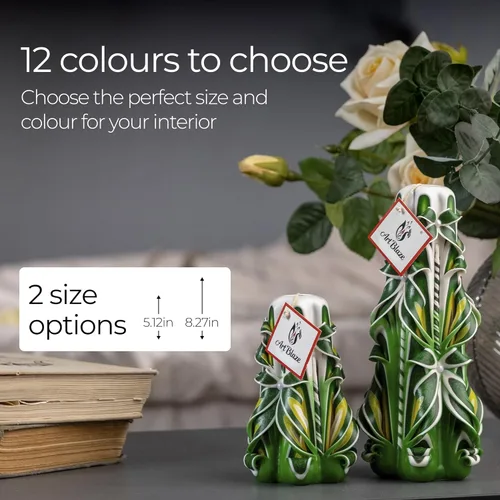 Vista 6 de Velas talladas – Vela grande decorativa hecha a mano – Vela en espiral alta de larga duración para mujer – para decoración del hogar, acogedor
