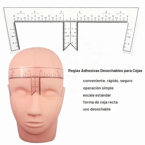 Vista 3 de Guapa 30pcs/pack Regla de cejas con forma de cejas desechable Microblading Ruler Pegatina Adhesiva Cejas Posicionamiento Herramienta de Medida