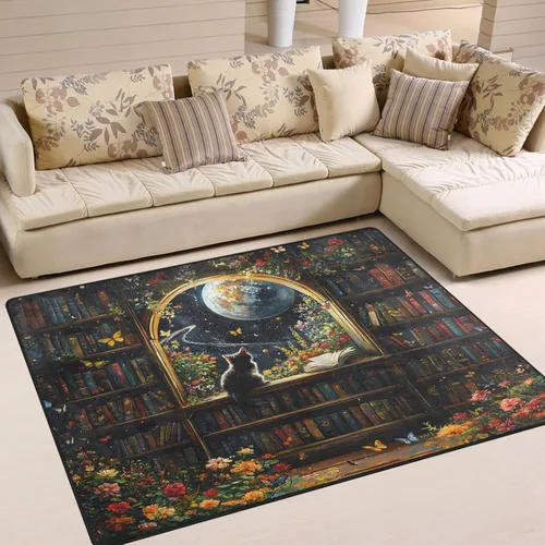 Vista 29 de ALAZA Tower Sea Ocean Blossom - Alfombra para sala de estar, dormitorio, 4 x 5 pies 3 pulgadas