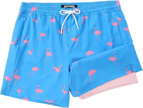 Vista 32 de Mens Swim Trunks with Compression Liner 5 Inch Inseam Swimming Trunks Shorts for Men