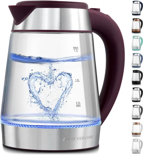 Vista 9 de Tetera Eléctrica de Agua de Ebullición Rápida Zulay Kitchen - 1.7L, 1500W, Apagado Automático para Protección Contra Sobrecalentamiento y Hervir