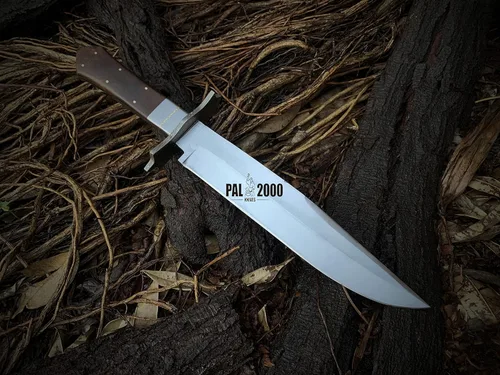 Vista 3 de PAL 2000 KNIVES Cuchillo Bowie hecho a mano de acero al carbono de 17 pulgadas - mango de madera rosa con funda 6057
