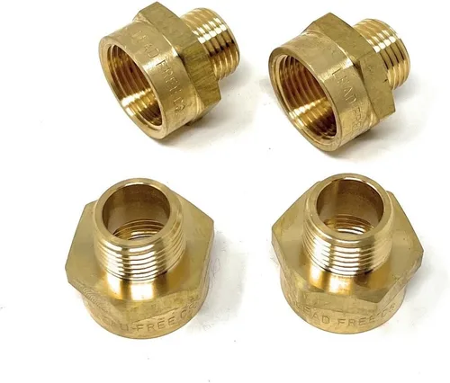 Vista 14 de Cascada Adaptador de latón sin plomo, rosca G BSPP macho a NPT hembra (1" x 1" (1 pieza))