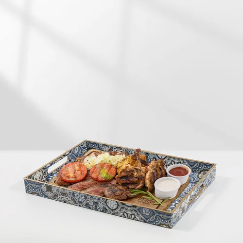 Vista 6 de AGIOTA - Bandejas Boho para Mesa de Café, Bandeja de Servir con Asas, Bandeja Grande para Otomana, Bandeja Decorativa Moderna para Sala de Estar