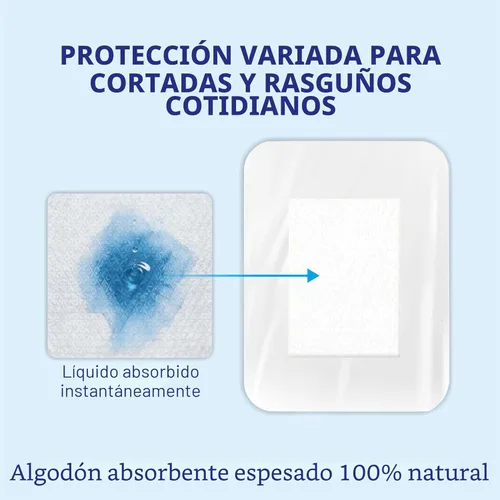 Vista 6 de Apósito de película transparente impermeable con almohadilla absorbente, paquete de 50 vendajes adhesivos estériles para heridas postquirúrgicas
