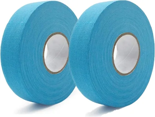 MEZUT Cinta de hockey fácil de estirar y rasgar, hockey deportivo atlético, cinta de béisbol, 1 pulgada x 27 yardas (2 rollos) (azul cielo)
