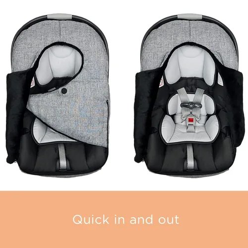 Vista 5 de liuliuby Fundas de asiento de automóvil de invierno para bebé, funda de asiento de automóvil infantil para bebé, accesorios Doona, toldo de forro