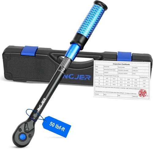 Vista 9 de UPGRADE - Llave dinamométrica de clic de 1/2 pulgada, 10-180 pies libras, llave dinamométrica de doble dirección ajustable de 72 dientes