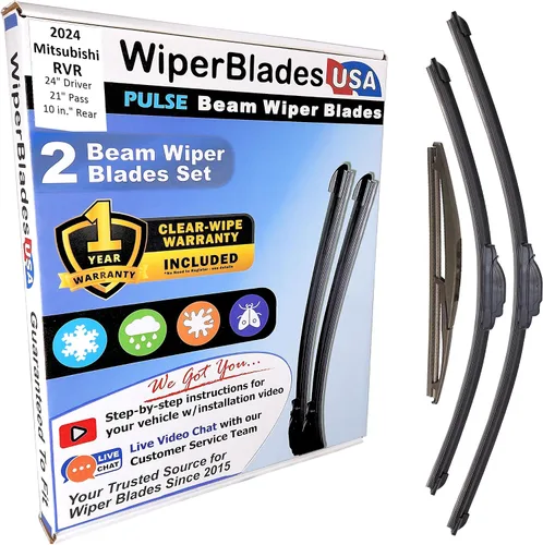 Vista 259 de WiperBladesUSA Juego de limpiaparabrisas con garantía de 1 año compatible con Mitsubishi Montero 1983 (juego de 2) de pulso