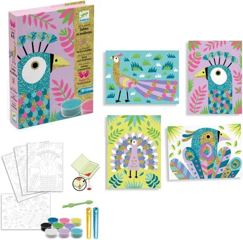 DJECO Kit de manualidades de arena y purpurina de colores deslumbrantes