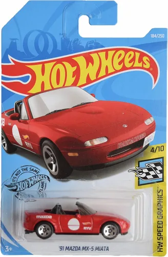 Hot Wheels Mazda MX-5 Miata '91, [rojo] Gráficos de velocidad 184/250 4/10