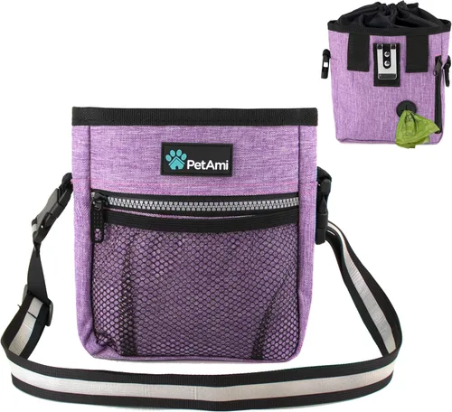 Vista 8 de Bolsa para golosinas para perros PetAmi, bolsa para golosinas para mascotas para entrenamiento, bolsa para caminar para perros, soporte para bolsa