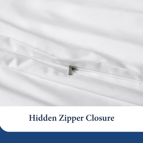 Vista 7 de Cosy House Collection Juego de funda de edredón de lujo de 2 piezas, mezcla de rayón derivado del bambú, ropa de cama ultrasuave, protector de Crema