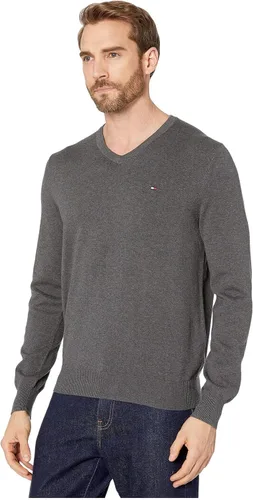 Vista 6 de Tommy Hilfiger Suéter esencial de algodón con cuello en V y manga larga para hombre