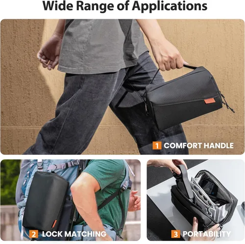 Vista 6 de Tomat Osmo Pocket 3 Bolsa de transporte para DJI Osmo Pocket 3/Osmo Mobile 7P/SEAccessories, estuche grande de viaje portátil impermeable multicapa